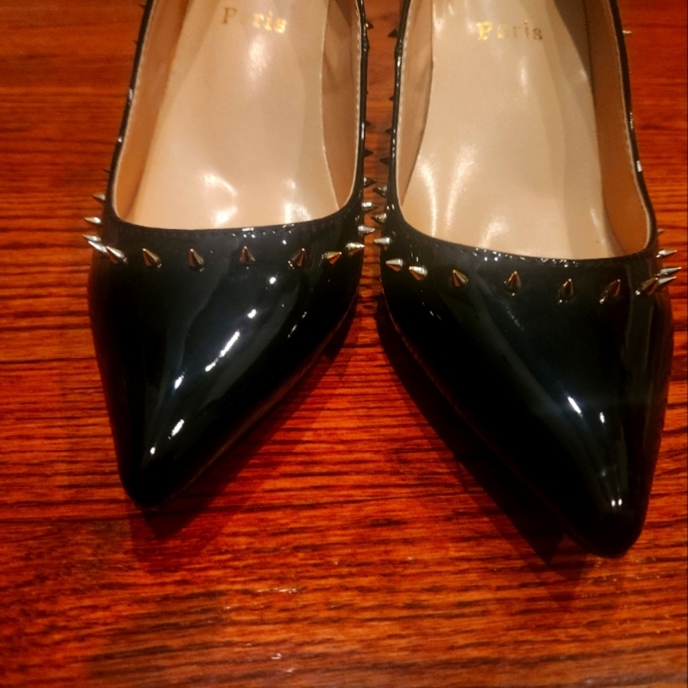 Black Spiked Women's Heels